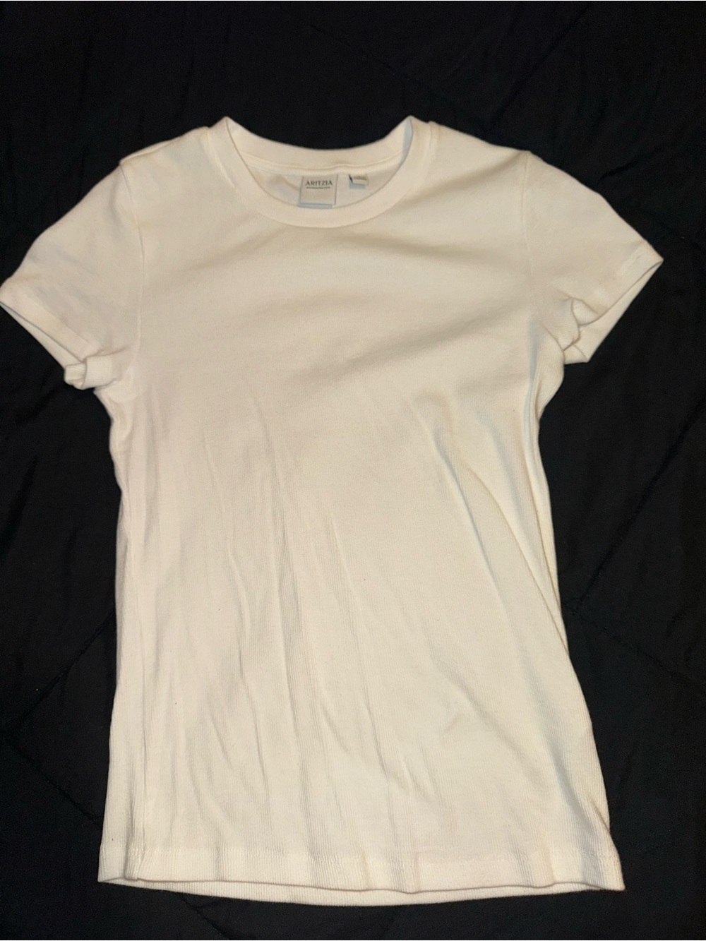 Aritzia white Short Sleeve Ribbed Tee